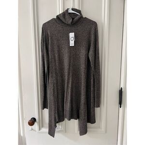 NWT Apt 9 brown heather lightweight cowl neck tunic top L